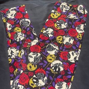 lularoe skull and rose one size leggings